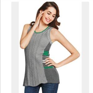 CAbi Trident Knit Sleeveless Green Tunic Sweater
